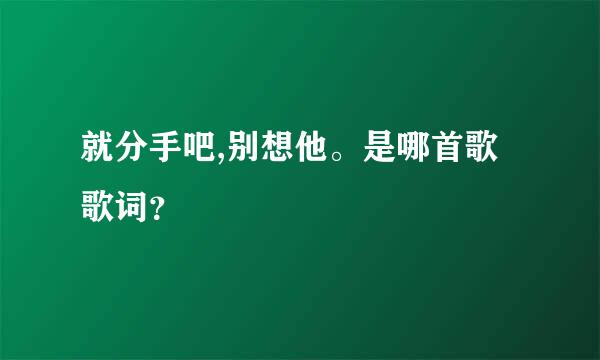 就分手吧,别想他。是哪首歌歌词？