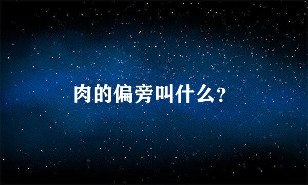 肉的偏旁叫什么？