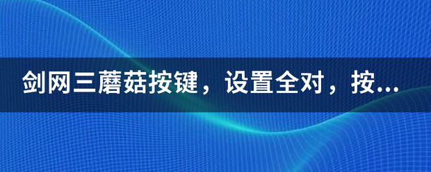 剑网装厚况华办选罗穿改善三蘑菇按键，设置全对，按完开始，按完开启热键，提升按键开始，