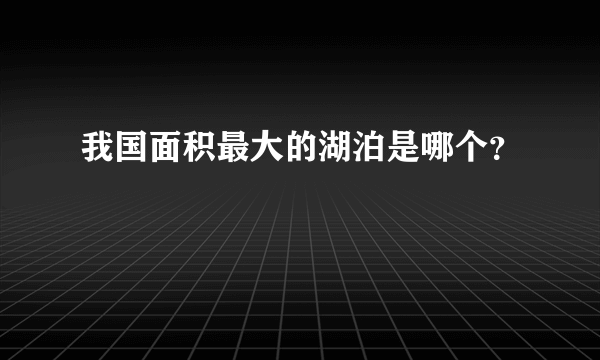 我国面积最大的湖泊是哪个？