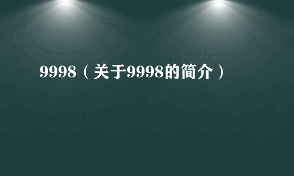 9998（关于9998的简介）