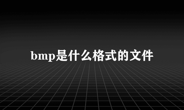 bmp是什么格式的文件