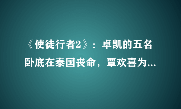 《使徒行者2》：卓凯的五名卧底在泰国丧命，覃欢喜为何不做警察