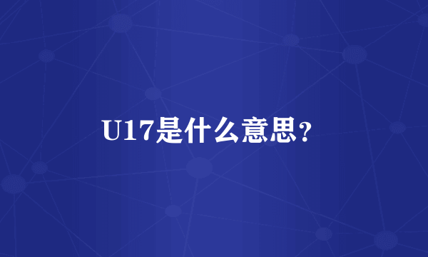 U17是什么意思？