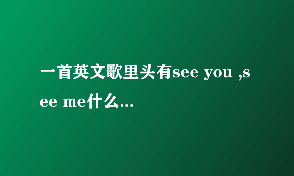 一首英文歌里头有see you ,see me什么的是什么歌？