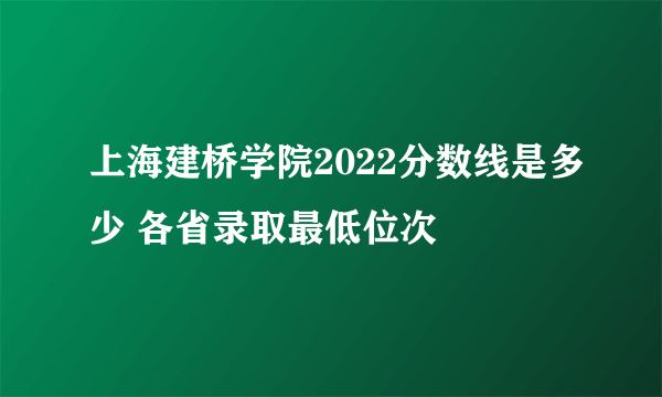 上海建桥学院2022分数线是多少 各省录取最低位次