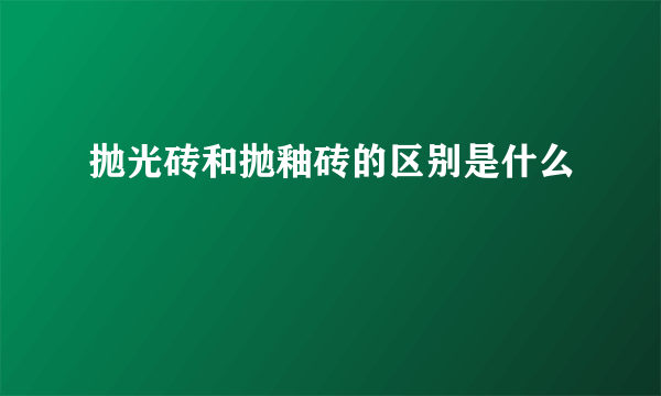 抛光砖和抛釉砖的区别是什么