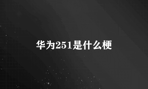 华为251是什么梗