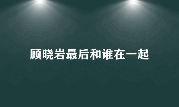 顾晓岩最后和谁在一起