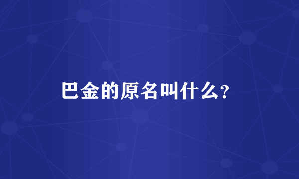 巴金的原名叫什么？