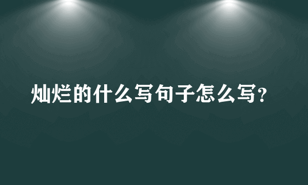 灿烂的什么写句子怎么写？