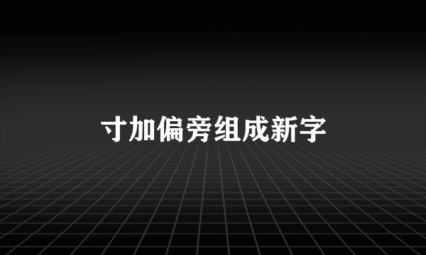 寸加偏旁组成新字