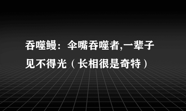 吞噬鳗：伞嘴吞噬者,一辈子见不得光（长相很是奇特）