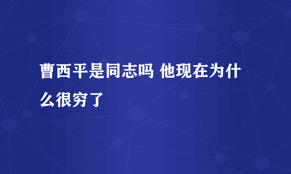 曹西平是同志吗 他现在为什么很穷了