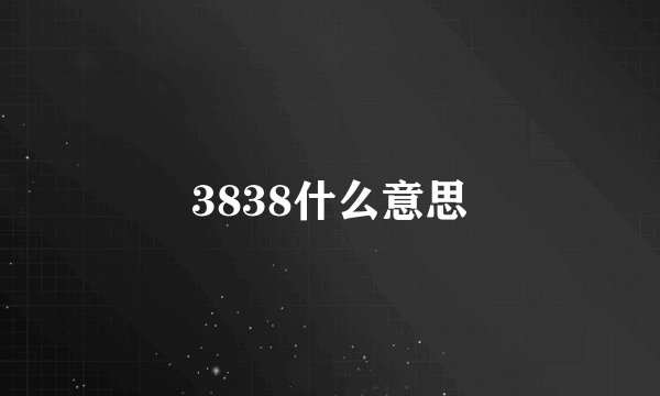 3838什么意思