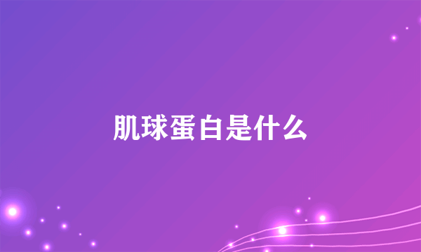 肌球蛋白是什么