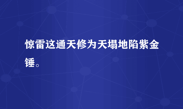 惊雷这通天修为天塌地陷紫金锤。