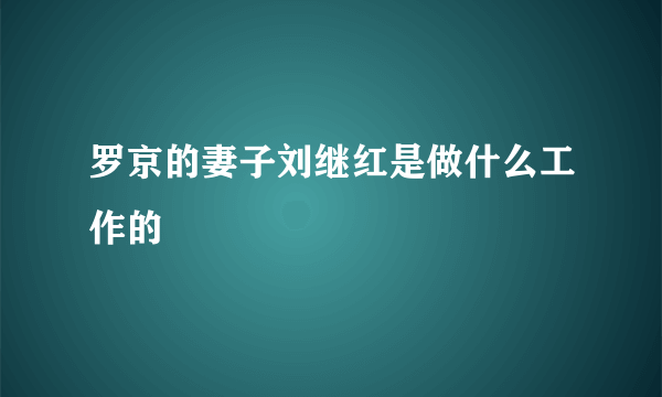 罗京的妻子刘继红是做什么工作的