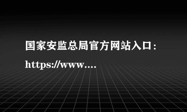 国家安监总局官方网站入口：https://www.mem.gov.cn/