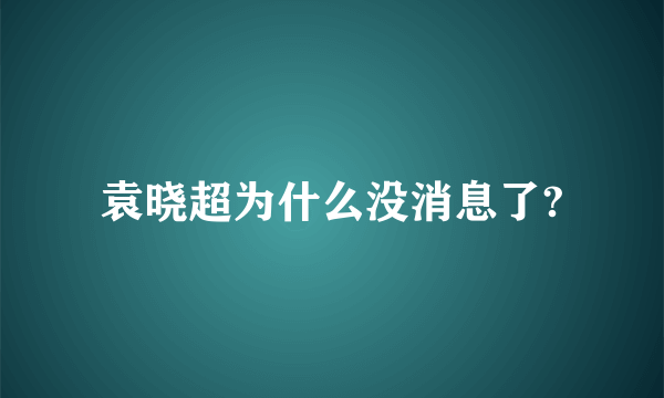 袁晓超为什么没消息了?