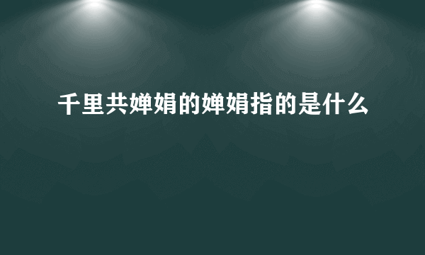 千里共婵娟的婵娟指的是什么