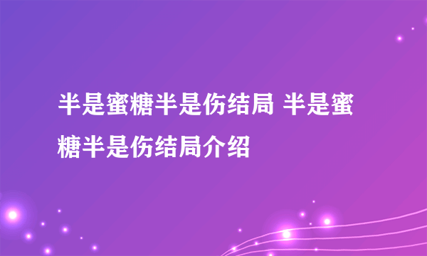 半是蜜糖半是伤结局 半是蜜糖半是伤结局介绍