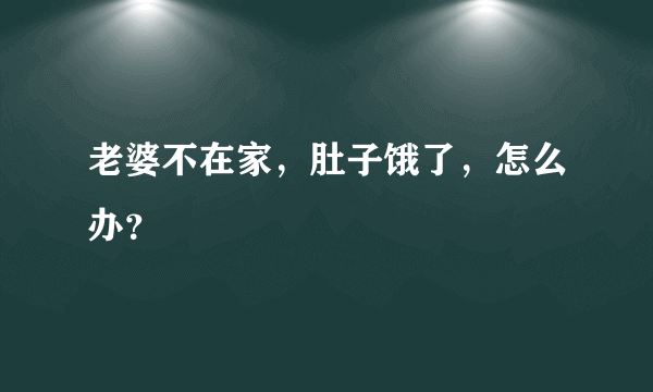 老婆不在家，肚子饿了，怎么办？