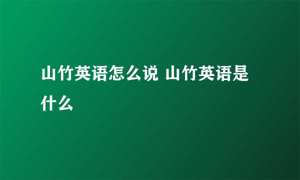 山竹英语怎么说 山竹英语是什么