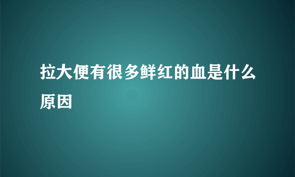 拉大便有很多鲜红的血是什么原因