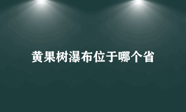 黄果树瀑布位于哪个省