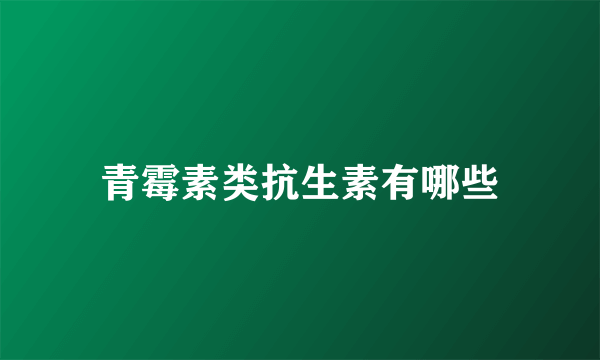 青霉素类抗生素有哪些