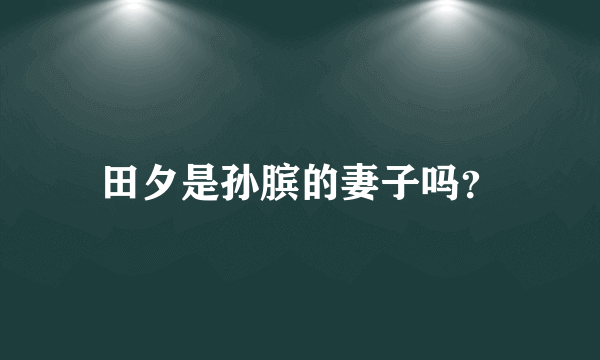 田夕是孙膑的妻子吗？