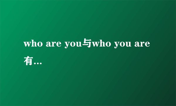 who are you与who you are 有什么区别