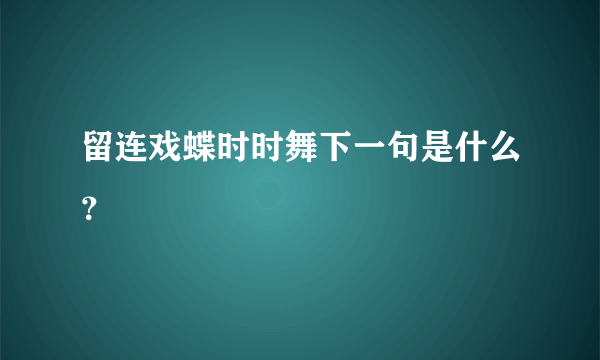 留连戏蝶时时舞下一句是什么？