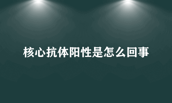 核心抗体阳性是怎么回事