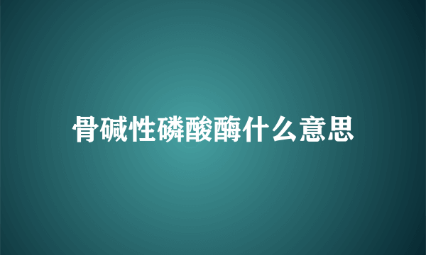 骨碱性磷酸酶什么意思