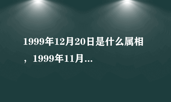 1999年12月20日是什么属相，1999年11月20日属什么星座生肖