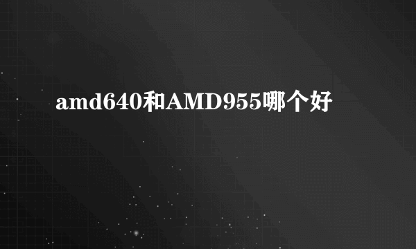 amd640和AMD955哪个好