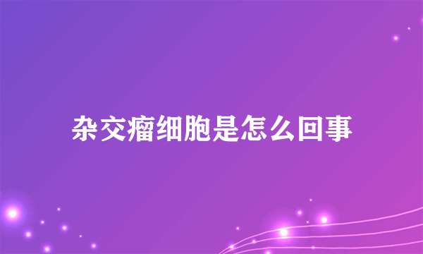 杂交瘤细胞是怎么回事