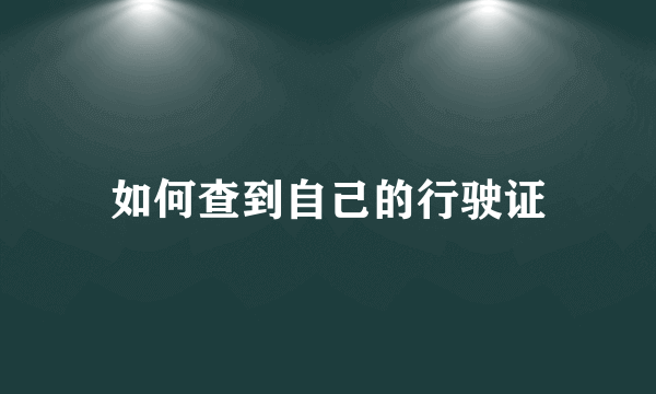 如何查到自己的行驶证