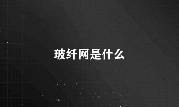 玻纤网是什么