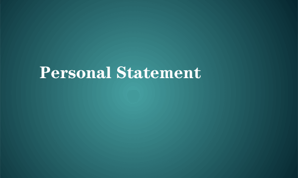 Personal Statement