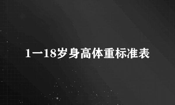 1一18岁身高体重标准表