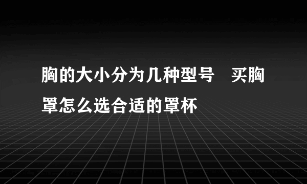 胸的大小分为几种型号   买胸罩怎么选合适的罩杯