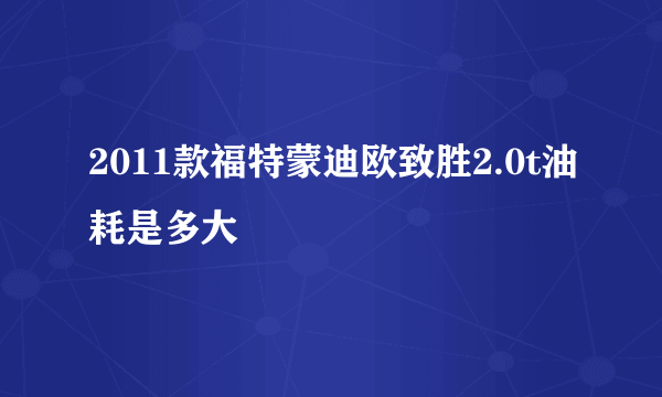 2011款福特蒙迪欧致胜2.0t油耗是多大