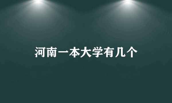 河南一本大学有几个