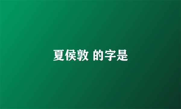 夏侯敦 的字是