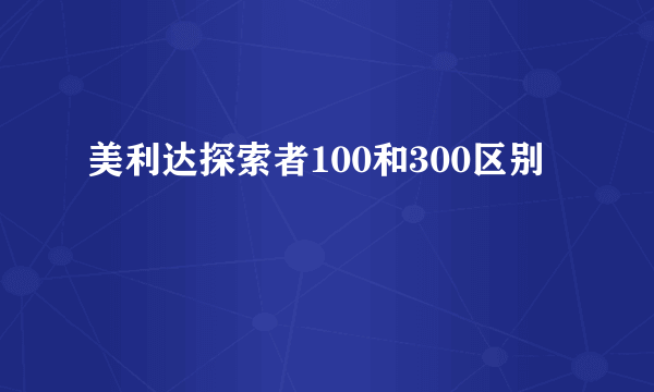 美利达探索者100和300区别