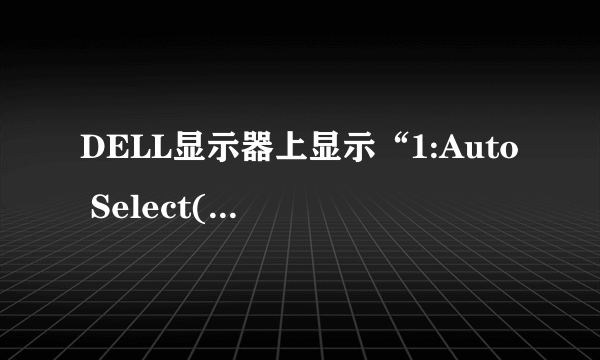 DELL显示器上显示“1:Auto Select(Analog)”是什么意思