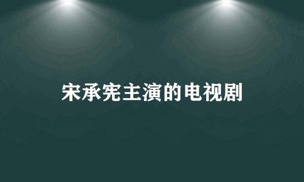 宋承宪主演的电视剧